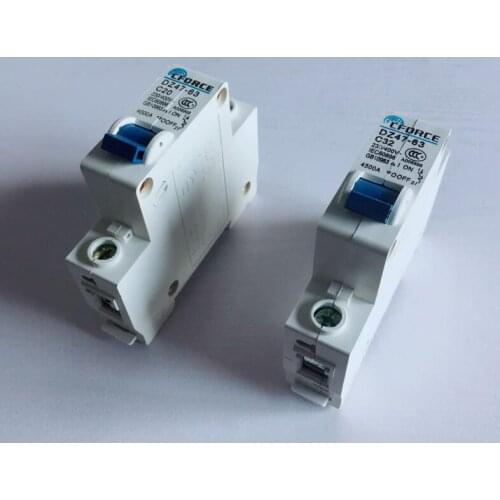 DZ47-63 AC400V 4500A 1P Miniature circuit breaker household Earth Leakage protector protect air swit 10A 16A 20A 25A 32A 40A 63A