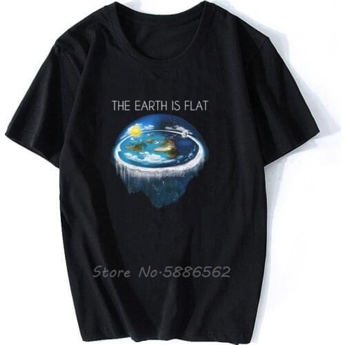 Hot Sale Fashion Flat Earth Tshirt Earth Is Flat Firmament Sheol Conspiracy New World Fe1 Print Casual T Shirt Men Brand