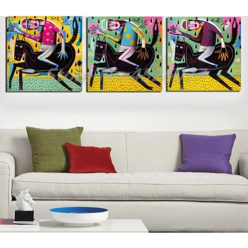 Joachimes Graffiti Street Art The Winning Jockey Horse Canvas Painting Oil Print Poster Wall Art Picture For Living Room Home