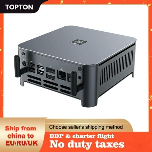 TOPTON Mini Gaming PC Windows 10 Intel i9 10880H 8 Core 16 Threads 2*DDR4 2*M.2 NVME 2*Lan Barebone PC DP HD HTPC NUC Computer