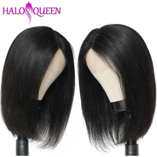 Short Bob Human Hair Wigs 100% Unprocessed Brazilian Straight Remy Human Hair Lace Front Wig 13x4 Bob Front Wig 8-18 Inch 180