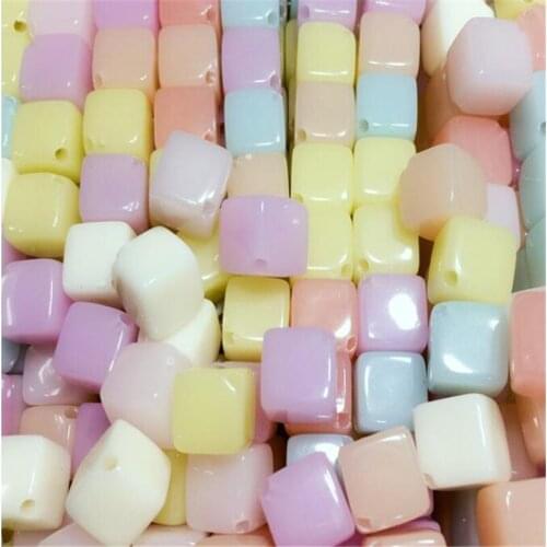 10mm square block Jelly Acrylic beads with hole resin garments jewelry Necklace bracelet DIY accessories AF33