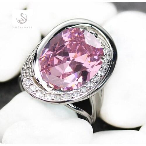 Fleure Esme fashion vintage women engagement wedding rings Lovely Blue Pink Cubic Zirconia Rhodium Plated R913 R914 size 6 7 8 9