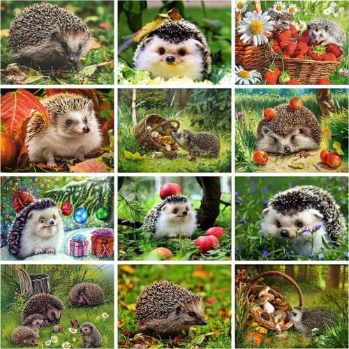 Wall Decor Diamond Painting Kit Cute Animal Mosaic Paint Little Hedgehog Handmade Mosaic Painting Jewel Cross Stitch