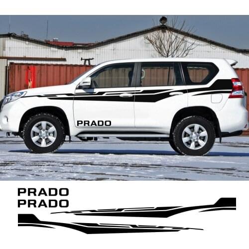 2pcs Car Stickers Vinyl Film Auto Door Side Styling Sport Racing Decals For Toyota Prado Automobiles DIY Car Tuning Accessories