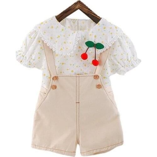 New Summer Baby Girl Clothes Children Fashion Cute T-Shirt Strap Shorts 2Pcs/Sets Toddler Casual Costume Outfits Kids Tracksuits