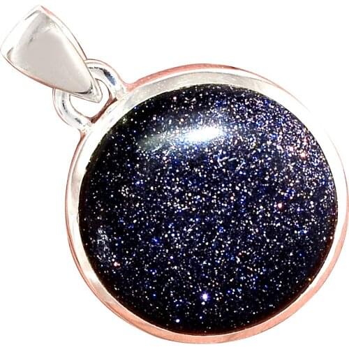 Genuine BLUE SUN STAR Pendant 925 Sterling Silver, 32 mm, AP6584