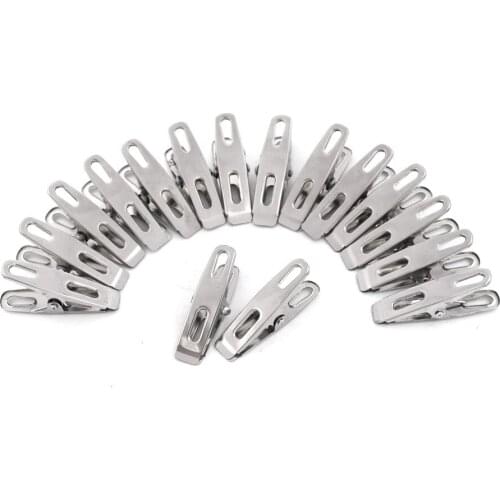20Pcs Stainless Steel Clothespins Clothes Pegs Hanging Pins Clips Laundry Household Socks Underwear Drying Rack Holder