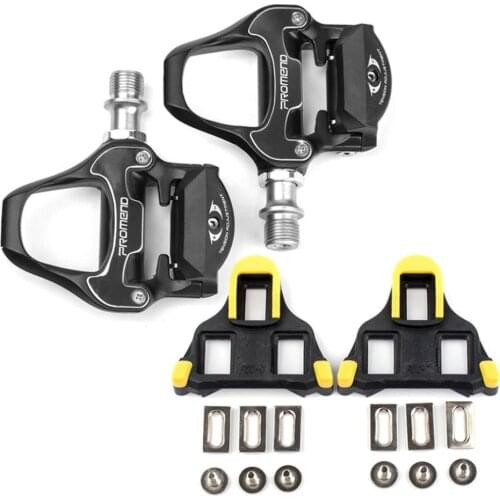 Promend TOP Quality 1 pair Aluminium Alloy Road Bicycle Pedals Self-Locking Bike Adjustable Clipless Pedal With Locking Plate