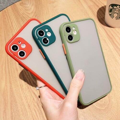 Shockproof Armor Matte Phone Case For iPhone 12 Mini Silicon Protection Simple Candy Color Cover Case For iPhone 12Mini 5.4 inch