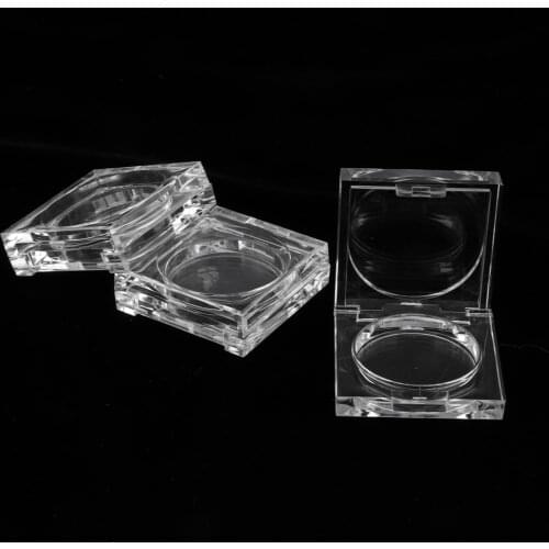 3Pcs Crystal Clear Empty Powder Case Makeup Blush Box DIY Cosmetic Container Square