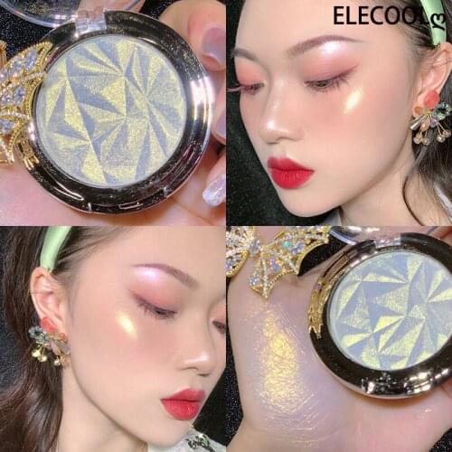 ELECOOL 3 Colors Highlighter Powder Glitter Palette Makeup Glow Face Contour Shimmer Illuminator Ginger Highlight Cosmetics