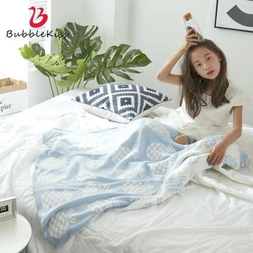Bubble Kiss Pineapple Pattern Blankets For Beds Blanket Cotton Wearable Kids Room Blanket Travel Portable Cover Blanket Hot Sale