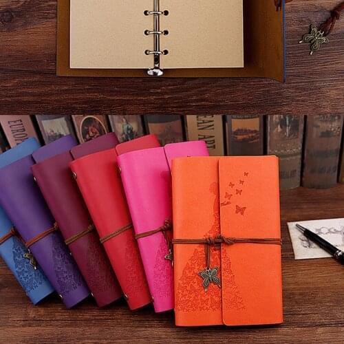Retro notebook diary notepad literature PU leather notepad skirt beauty hand ledger diary loose leaf retro leaf notepad