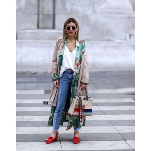 Chiffon Loose Shawl Kimono Long Blouse for Women Full Sleeve Floral Boho Shirts Top Ladies Girls Flower Cardigans Blusa Clothing