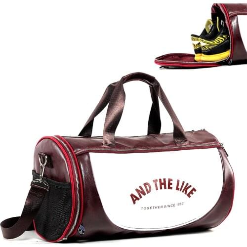 Fitness Shoulder Bag With Shoes Pocket Mixed Colors Travel Yoga Handbag Top PU Outdoor Sports Gym Bag Multifunction Training
