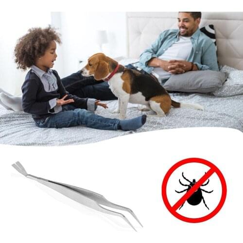 2 In 1 Flea Remover Fork Stainless Steel Tweezers Professional Quick Tick Removal Tool For Cat Dog People Fast And Painless