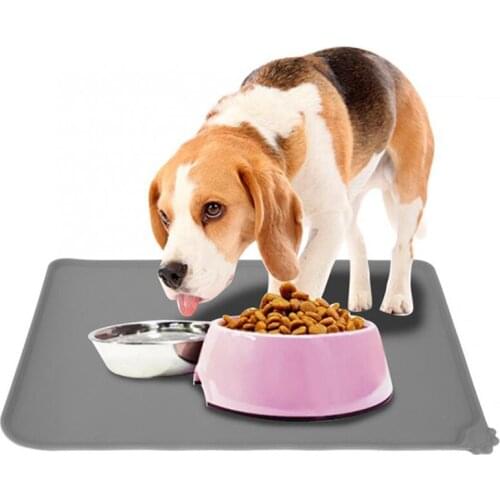 Waterproof Dog Food Mat for Dog Silicone Easy Washing Pet Food Pad Dog Feeding Placemat for All Dishes Bowls Pet Supplies