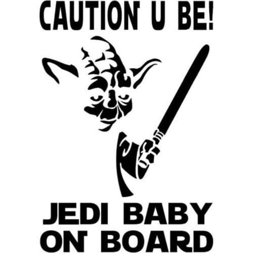 9.5*13.8CM JEDI BABY ON BOARD Funny Car Styling Accessories Decorative Stickers C4-0881