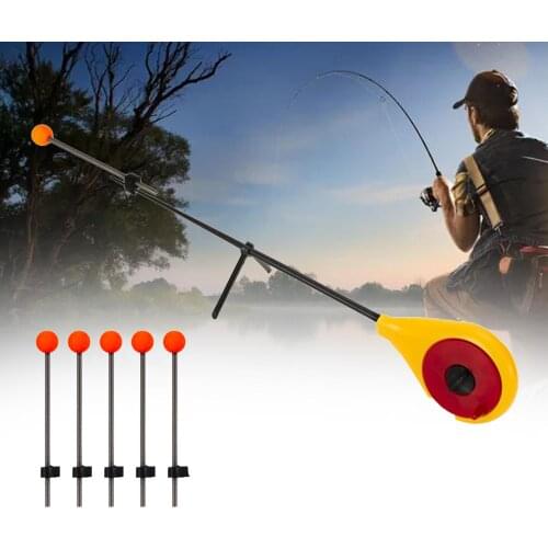 Yellow Winter Ice Fishing Rod Equipment with 5Pcs Large/Small Red Ball Spring Fishing Tools Equipment Gift For Fishing Lovers