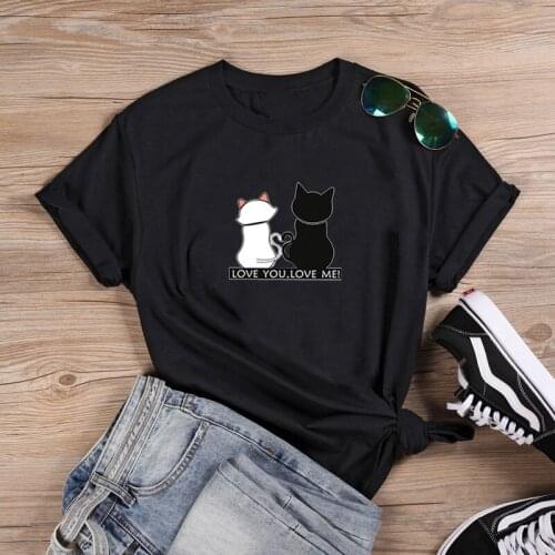 Love You Shirt Funny T Shirt Women O-neck Short Sleeve Tshirt Women Black Casual Tee Shirt Femme Tshirts Cotton Women