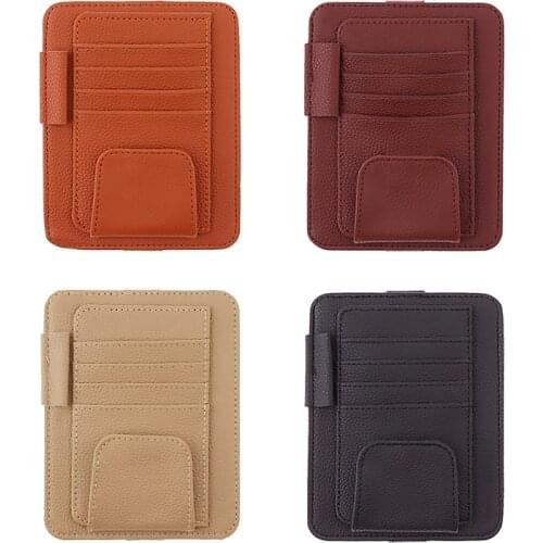1Piece Car Visor Organizer Car Sun Visor Storage Holder Pouch PU Leather for Registration and Insurance 155*125*10mm