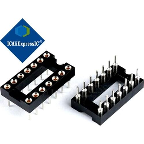10PCS Round Hole 14 Pins 2.54MM DIP DIP14 IC Sockets 14 PIN 2.54 Adaptor Solder Type IC Connector new In Stock
