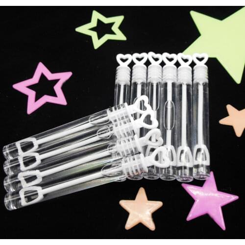 20pcs 11cm Love Heart Wand Tube Bubble Soap Bottle Playing Fun kid Toy Wedding Decor Compact 5ml Portable Carry Convenient Kids