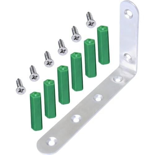 4pcs 8pcs 6 Holes Corner Brace Stainless Steel Joint Right Angle L Bracket Furniture Joint Fastener with Fixed Screws