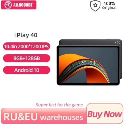 ALLDOCUBE iPlay40 Tablet 10.4 Inch Android 10 Octa Core 8GB +128GB Tablet Dual Sim Cards 2K IPS Unisoc T618 6000mAh BT5.0