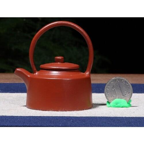 Yixing purple clay teapot tea set Mini fingertip pocket teapot small capacity to play with gift ornaments