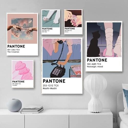 Pantone Color Wall Art Home Decor Wall Poster Colorful Cartoon Anime Modern Canvas Painting for Living Room Decorative Home