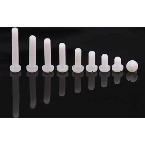 HOONGKAI White Nylon Screw M3 M4 M5 M6 M8 White insulation Plastic Nylon Round Pan Phillips Head Screw Bolt 4mm-60mm 94V-2