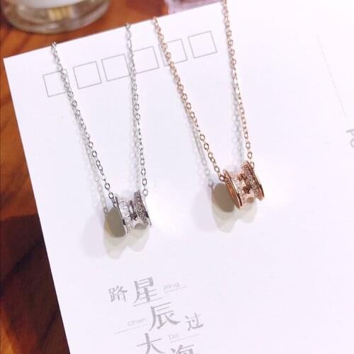 Exquisite Real 925 Sterling Silver Charming Pendant Necklaces Lasting Shine Chain Delicate Cube Zirconia Good-looking Wheel Hub