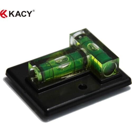 KACY 2pcs 49.5x39.5mm Plastic T-type Level Bubble Triangular Red Black