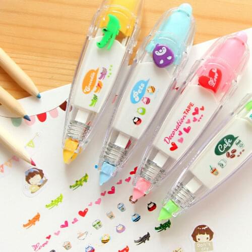 Korean Cute heart Correction Tape Sticker Decorative Scrapbooking Diary DIY Stickers for Student Supply Office School Supplies