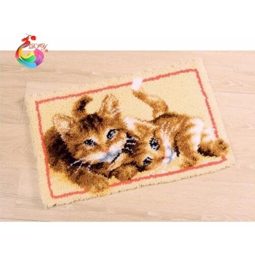 Carpet embroidery mat for bathroom Hook Rug Kit DIY Unfinished Crocheting Yarn Mat Latch Hook Rug Kit Threads for embroidery