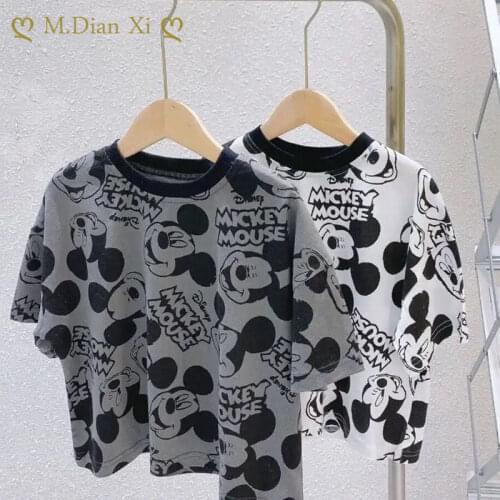 Summer Childrens Cotton Short-sleeved T-shirt Summer Dress Boys and Girls Top Tide Childrens Clothing Baby Cotton T-shirt