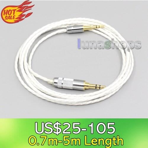 LN006615 Hi-Res Silver Plated 7N OCC Earphone Cable For Denon AH-D340 D320 NC800 NC732 NCW500 AKG Y40 Y50 K545 N60c K845 K840