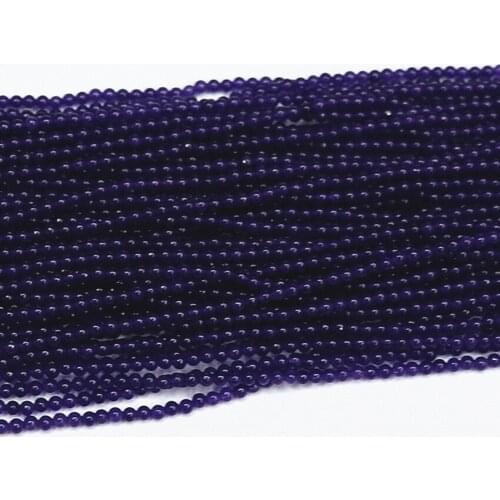 Fashion Women Dark Purple Natural Stone Jades Chalcedony 2mm 3mm Round Spacer Accessories Findings Beads Diy Jewelry 15inch B460