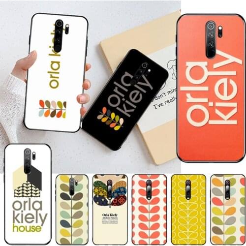 Multi Stem Orla Kiely Folio Soft black Phone Case for Redmi Note 8 8A 8T 7 6 6A 5 5A 4 4X 4A Go Pro