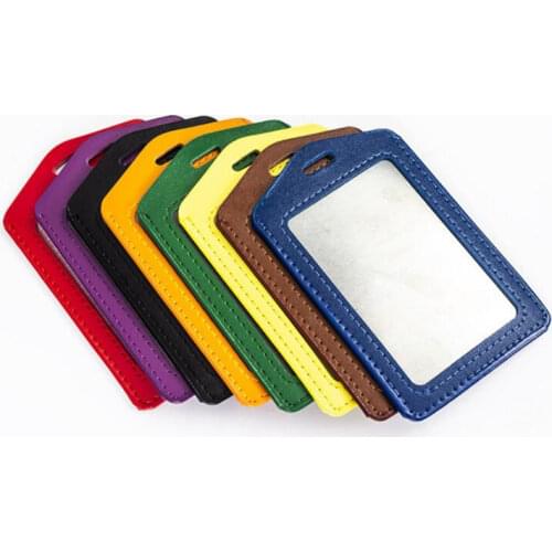 Fashion PU Leather Credit Card Holders Business Card Case Men Women Student Cartoon Badge Bus ID Card Holder Cards Cover Wallet