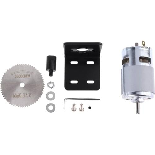 775 Motor Table Saw Kit DC 12V Motor with Mounting Bracket Saw Blade Woodworking