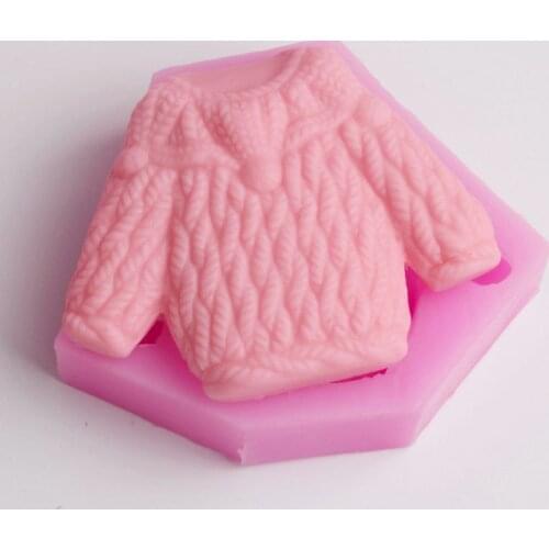 New arrival baby clothes sweater shape silicone mould fondant cake decoration mold sugar soap clay resin craft mold DIY tools