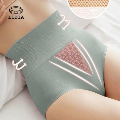 Solid Tummy Control Panties Graphene Briefs Womens Cotton Warm High Waist Body Shaper Slimming Butt Lifter Shapewear Underwear