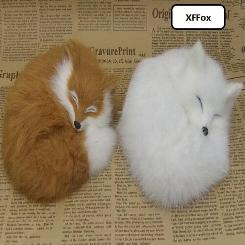 A pair of cute real life fox models plastic&furs simulation sleeping fox dolls gift about 14x5cm xf1720