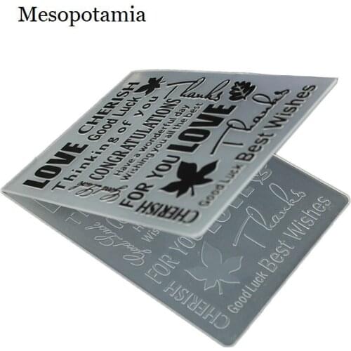DIY Scrapbooking For You Love Relief Bump Embossing File Templates Card Plastic Template Garden Crafts Sewing Embossing Folders