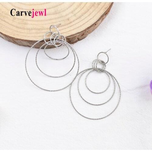 Carvejewl simple drop dangle earrings braided metal round circle earrings for women girl jewelry hot new fashion Korean earrings