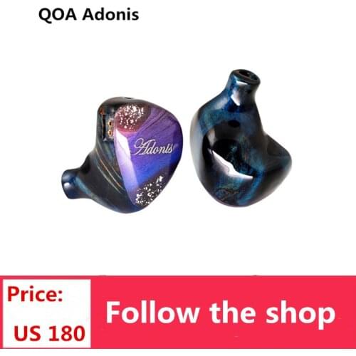 QOA Adonis HIFI Earphone 10mm DD+2BA Hybrid Driver Unit Sport DJ Music Headset with Resin Wooden Shell Vesper PINK LADY Mojito