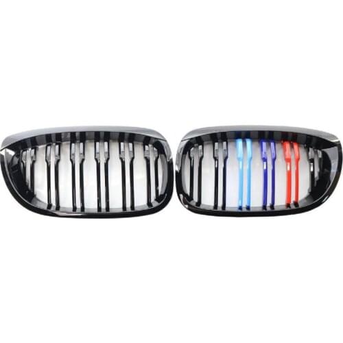 Double slat wear-resistant bright black bumper kidney grille for BMW 3 Series E46 2-door 03-05 M style Racing Grills